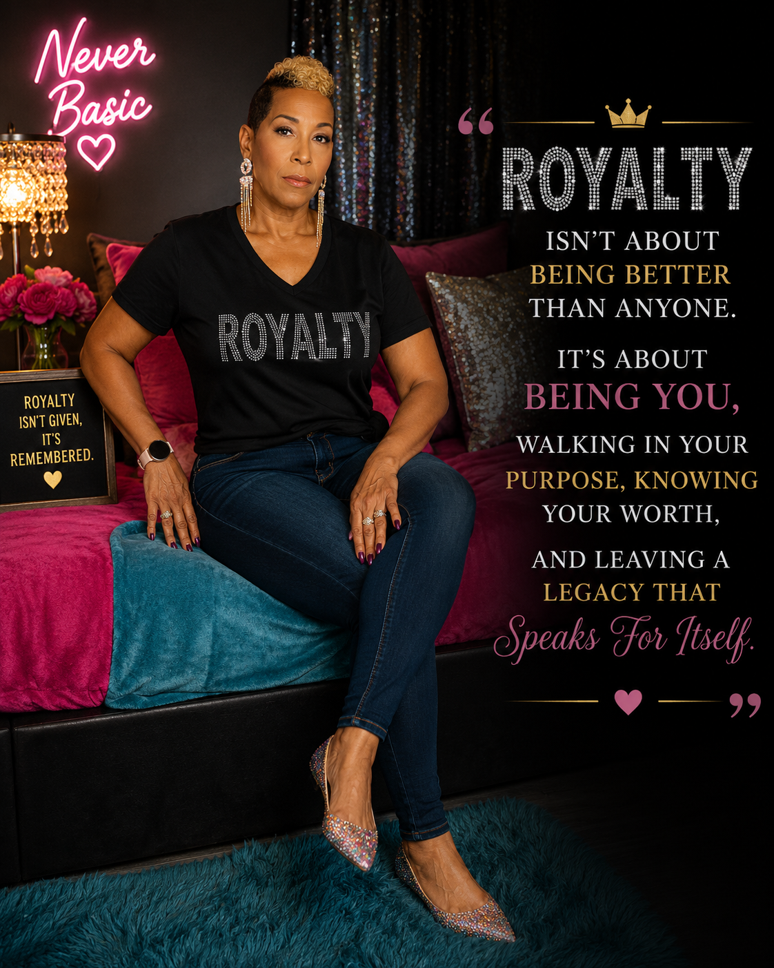 Bling Royalty V-Neck Tee